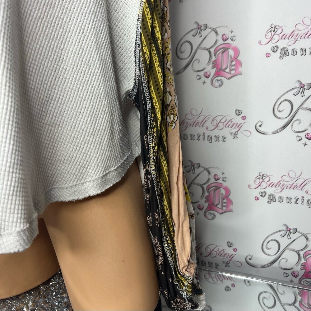 Free people waffle knit scarf arms bat wing bubble cuff oversized bohemian cute - Picture 4 of 7